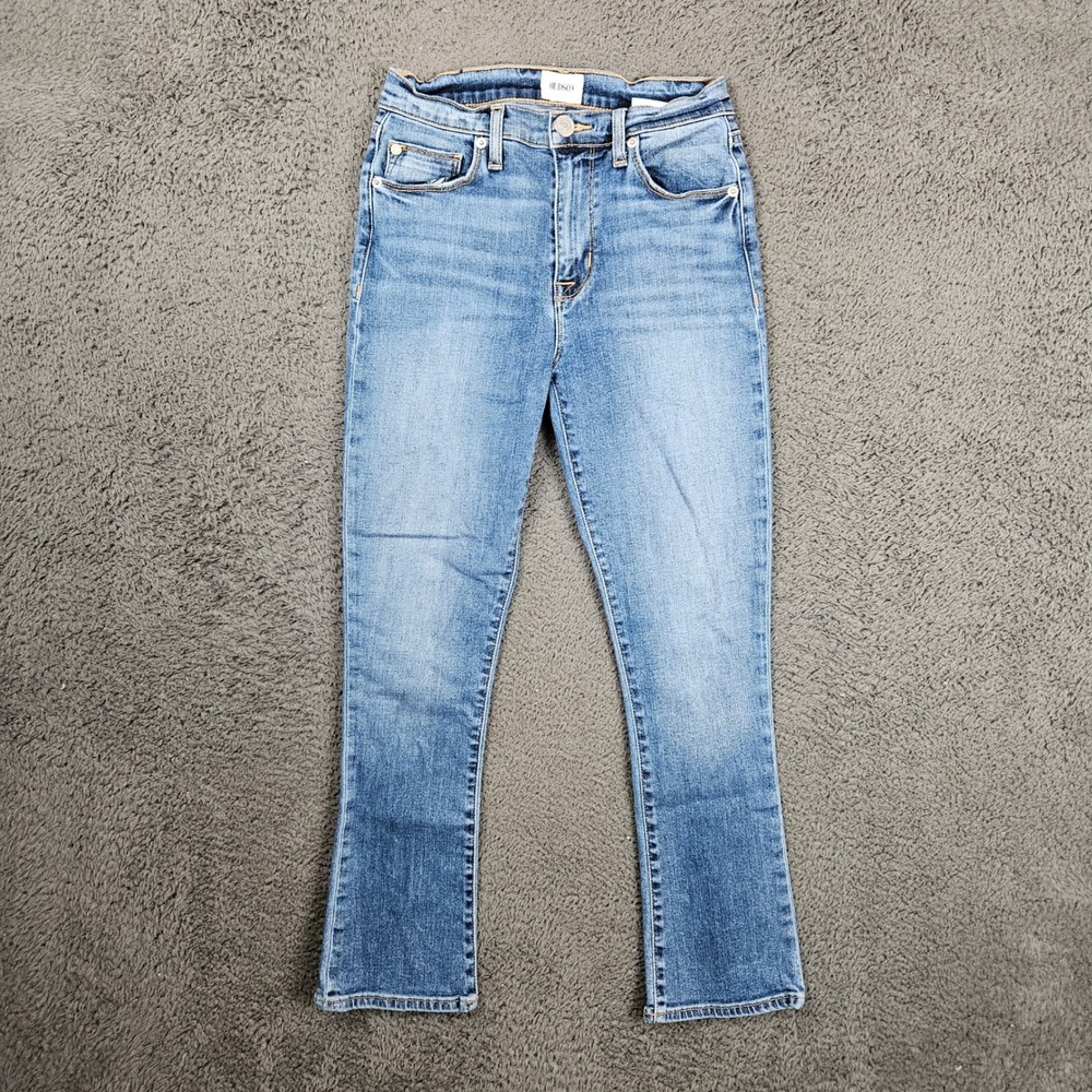 Hudson Harper High Rise Crop Jeans 26 Medium Wash Baby Kick Flare WHC526DLQ